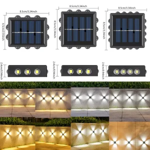 10-16LED Solar Wall Lights Outdoor Solar Illuminate Solar Garden Lights Outside Waterproof LED Lights for Garden Parking Lot