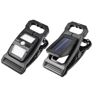 100-LED Solar Clip Light Rechargeable Sensor Garden Lamp with 360° Adjustment for Patio Camping Outdoor Use