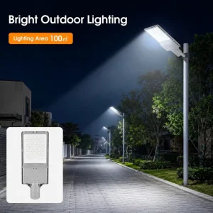 100W 2000LM Die cast Aluminum IP65 Waterproof with Remote Control for Outdoor Road Solar Street Light