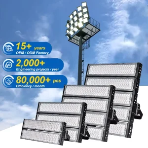 100W 200W 1000 Watt Outdoor LED Flood Light High Mast Light Pole with LED Floodlight Projector for Stadium Tunnel Football Field