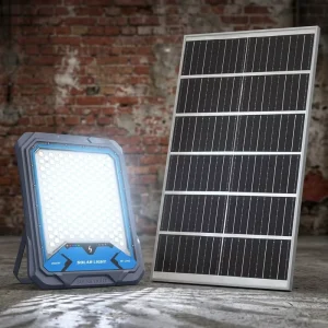100W 200W 300W 400W Dual Power IP66 Waterproof LiFePO4 Battery Solar Flood Lights for Garden Pond and Outdoor Wet Locations