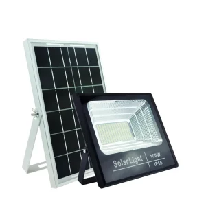 100Watt Outdoor IP65 Waterproof LED Solar Flood Light with Remote Controller ABS Body 6000K Daylight for Landscape & Garden Use