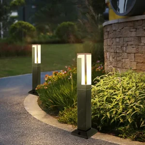 110V 220V Modern IP65 Waterproof Aluminum Pillar Bollard Lights Outdoor Garden LED Lawn Light for Landscape Pathway