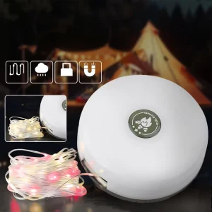 12-Hour Rechargeable Camping Lantern Light Strip with Magnet, Colorful Christmas Lights