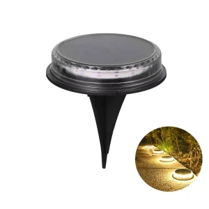 12 Hours 17LED Solar Battery Powered LED Deck Lamp Outdoor Garden Underground Disk Light IP55 Water-Resistant Adjustable Light
