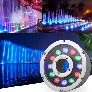 12W Waterproof RGB LED Flood Light Underwater Fountain Pool Pond Aquarium Spotlight Bulb Lamp Outdoor Garden AC12V 3000K 6000K
