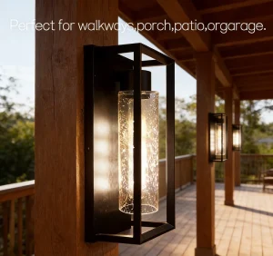 14 Inch Outdoor Wall Lantern Waterproof Exterior Sconce E26 E27 Base 85-265V for Porch Garden Villa Patio
