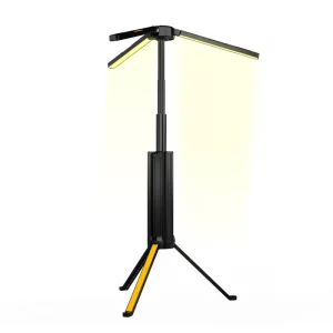 15600mAh Rechargeable Three-Leaf Camping Lamp with Multicolor Telescopic Stand for Hiking and Camping