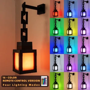 16-Color Changing USB Rechargeable Wall Light Torch Night Lamp