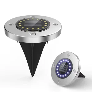 16 LED IP65 Waterproof Solar Powered Underground Lights for Lawn Pathway Garden