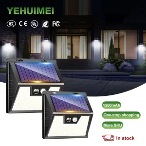 176 LED Solar Lights Outdoor Waterproof 1200mah Solar Powered Motion Activated Sensor Light Wall Lamp Garden Light