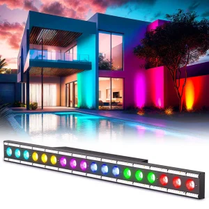 18LED RGBW Wall Washer Light with 29 Dynamic Chasing Effects, Strobe, and White Auxiliary Light for Weddings and Bars