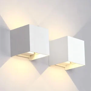 2*5W Modern Aluminum LED Square Wall Lamp Up Down Feature Waterproof Outdoor Light for Garden