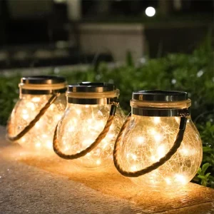 20 LED Hanging Solar Light Outdoor Solar Mason Jar Lid Fairy String Light for Christmas Patio Garden
