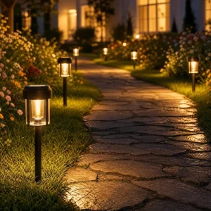 20 Lumen 8 Pack Solar Path Lights Waterproof Solar Powered Landscape Lighting Modern Ground Lights Solar Powered Garden Lights