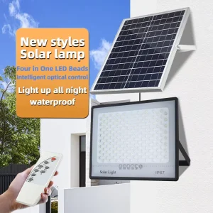 200/300/400W IP67 Waterproof Solar Flood Light Remote Controller DC Power Supply
