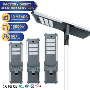 200W-400W Outdoor Solar LED Street Light with Motion Detection and All-in-One Design
