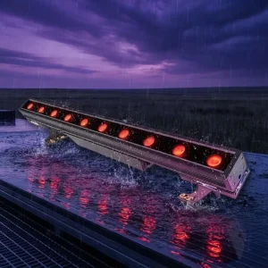 200W Pixel LED Wall Washer IP65 Aluminum 10-Zone Warm/Cool White RGB Individual-Control Stage Light