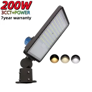 200W Quick Install 30000LM Led Street Lights Slip Fitter Mount with Mini Dusk to Dawn Sensor 100 277V Pole Light Area Lighting