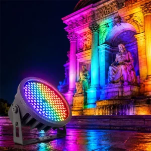 200W RGB Round LED Wall Washer IP66 Architectural & Landscape Lighting Fixture