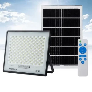 200W Solar LED Flood Light with Reflective ABS Plastic Glass IP67/IP65 Lamp Body Aluminum Outdoor Road Garden Landscape Lighting