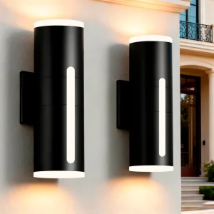 20W Modern Outdoor Wall Sconce Acrylic Lampshade Exterior Wall Light IP65 Aluminum 5CCT up Down LED Wall Lamp for Home Hotel