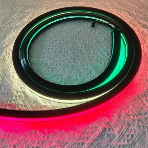 20x20mm RGBIC Digital LED Neon Strip Light IP67 Waterproof Black Neon Tube For Landscape Lighting