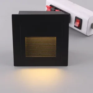 220V 3W IP65 Dimmable Outdoor LED Recessed Wall Lamp, Square Aluminum, 60° Beam Angle, Warm White, Ra80, 240lm