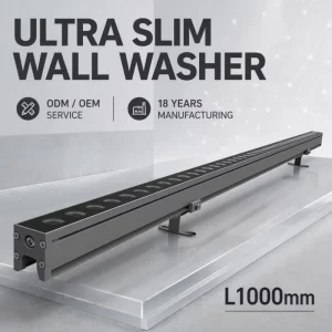 24.5x30mm Slim Aluminum Grey Powder-Coated Linear LED Wall Washer Light for Art Galleries