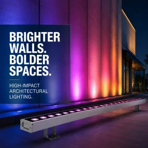 24W 36W RGB RGBW LED Wall Washer Light IP65 with Anti-Glare Tempered Glass for Bridge Structures