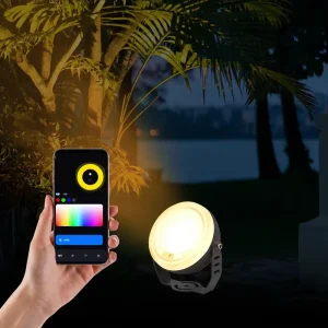 24W 48W Smart LED Outdoor Spotlight IP65 Landscape Tree Light RGBW App Control 30 Beam Angle CRI 80 Die-casting Aluminum