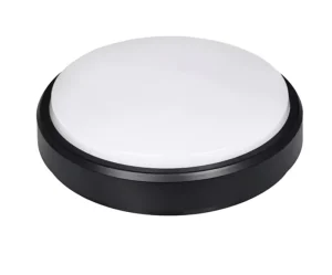 24W Black Outdoor LED Moisture Proof Wall Lamp Bulkhead Light Round for Garden Corridor Bathroom