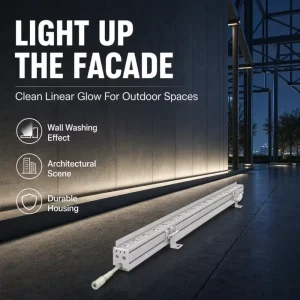 24W RGBW LED Wall Washer, IP65, Aluminum, Outdoor Linear Building Facade Light