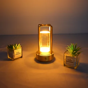 3-Color Touch Portable Crystal Lantern Rechargeable Cross-Table LED Lamp for Outdoor Restaurants