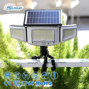 3 Heads LED Flexible Tripod IP65 Outdoor Solar Wall Light No Drilling Garden & Farm Use