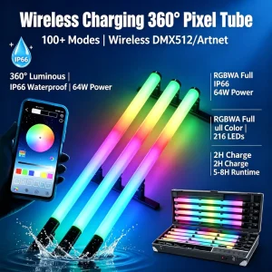 360-Degree RGBW 3D Matrix Pixel Mapping LED Hanging Tube, DMX512, for Stage, Event, and Club