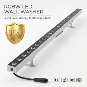 36W LED Wall Washer Light IP66 RGBW DMX512 1m Linear Light for Building Facade Outdoor Lighting