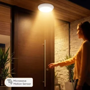 3CCT IP65 Motion Sensor Ultra Thin Flush Mount Round Smart LED Ceiling Light for Office Corridor Commercial