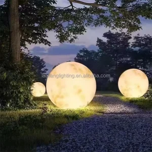 3D PE Material Outdoor Garden Waterproof Lawn Ball LED Moon Lamp Landscape Night Market