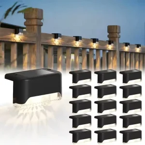 4/16 Pack Outdoor ABS LED Solar Power Stair Step Fence Lamp Solar LED Garden Wall Lights