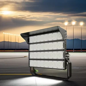 4 Modules 1000W DALI LED Flood Lights IP66 Waterproof Aluminum Body Outdoor Stadium High Mast 20 90 Beam Angle 5 Year