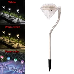 4 Packs Stainless Steel RGB Pathway Solar LED Landscape Garden Light Outdoor