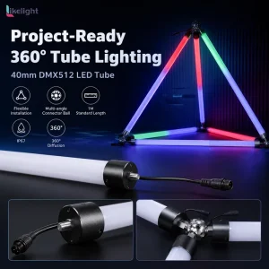 40mm DC12V UCS2903 DMX512 RGB SMD5050 120-LED IP67 Waterproof 3D Pixel Tube Light for Nightclub, Stage, and Theme Park Decor