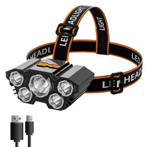 5 LED Rechargeable Flashlight with Built-in Battery for Camping and Fishing