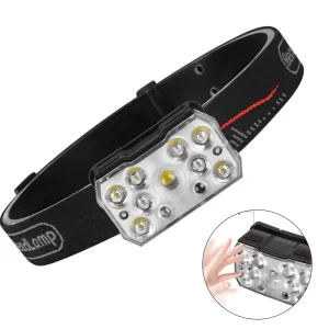 500-Lumen LED Headlamp, Sensor Switch, USB Rechargeable, IP66 Waterproof, 6 Modes