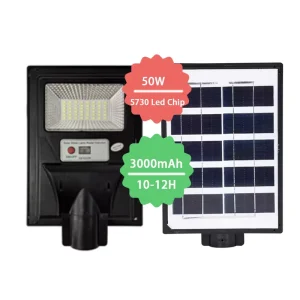 50W Integrated Solar Street Light IP65 Waterproof Outdoor LED Lamp for Garden Road Pathway Lighting