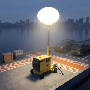 5m Push Type Mobile Inflatable Balloon Lighting Tower with 2*1000W Metal Halide Lamps