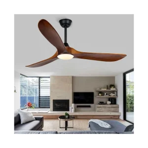 60-Inch Outdoor Ceiling Fan with Light, DC Motor, Solid Wood, 3 Blades, and Remote Control