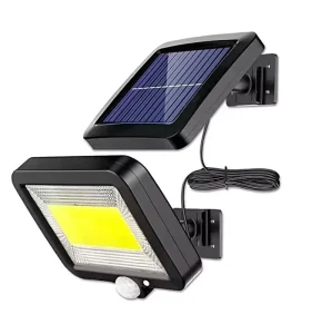 600 Lumen Solar Motion Sensor Wall Lamp Waterproof COB LED Flood Light with 3 Modes for Garden Outdoor Use Dimmable