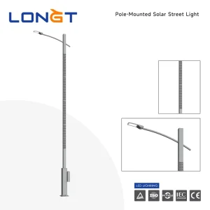60W IP66 Integrated Solar Street Light for Road 12 Rainy Days Backup Pole Mounted High Efficiency LED Light